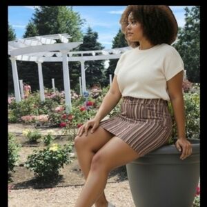 🫦NWOT Forever 21 Corduroy Suede Striped Mini Skirt